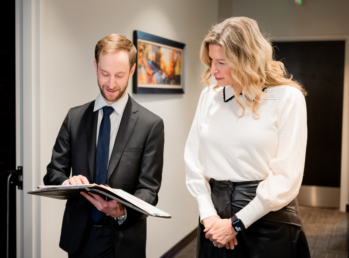 Doctor shows patient binder contents